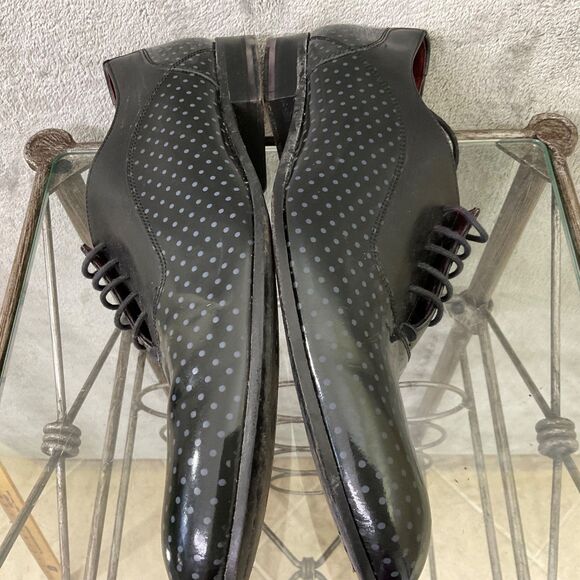 Ted Baker London Mens  Leather Lace-Up  Shoes Men’s Size 11.5 Black polka dot